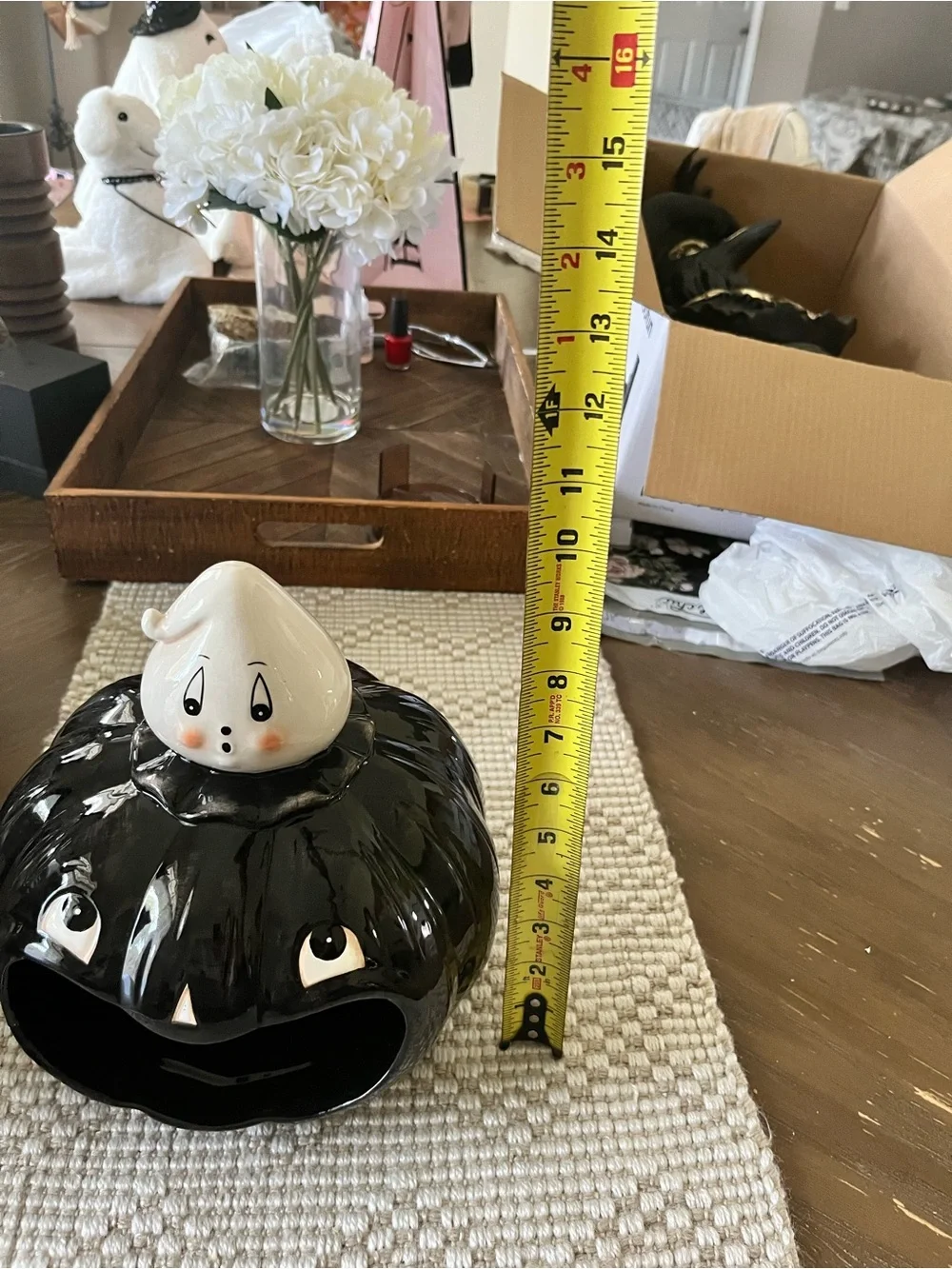 New!Viral Johanna Parker Gus Ghost Big Mouth Jack o Lantern Large candy bowl